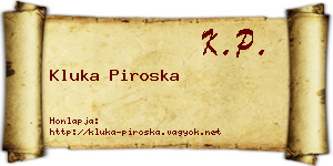 Kluka Piroska névjegykártya