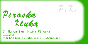 piroska kluka business card